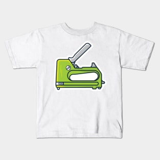 Colorful Staple Gun Sticker design vector illustration. Stationery shop working element icon concept. Stapler gun for join and repair, stapler sign sticker design icon with shadow. Kids T-Shirt